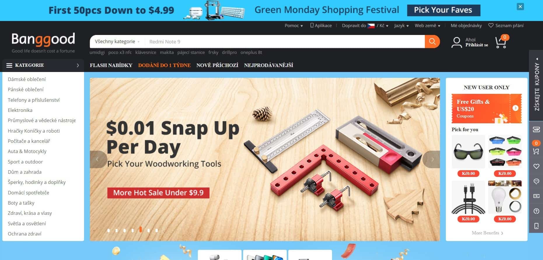 recenze čínského e-shopu Banggood