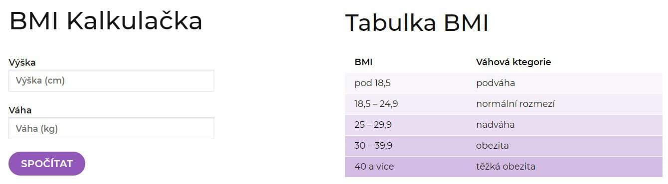 měření váhy pomocí bmi s mixslim