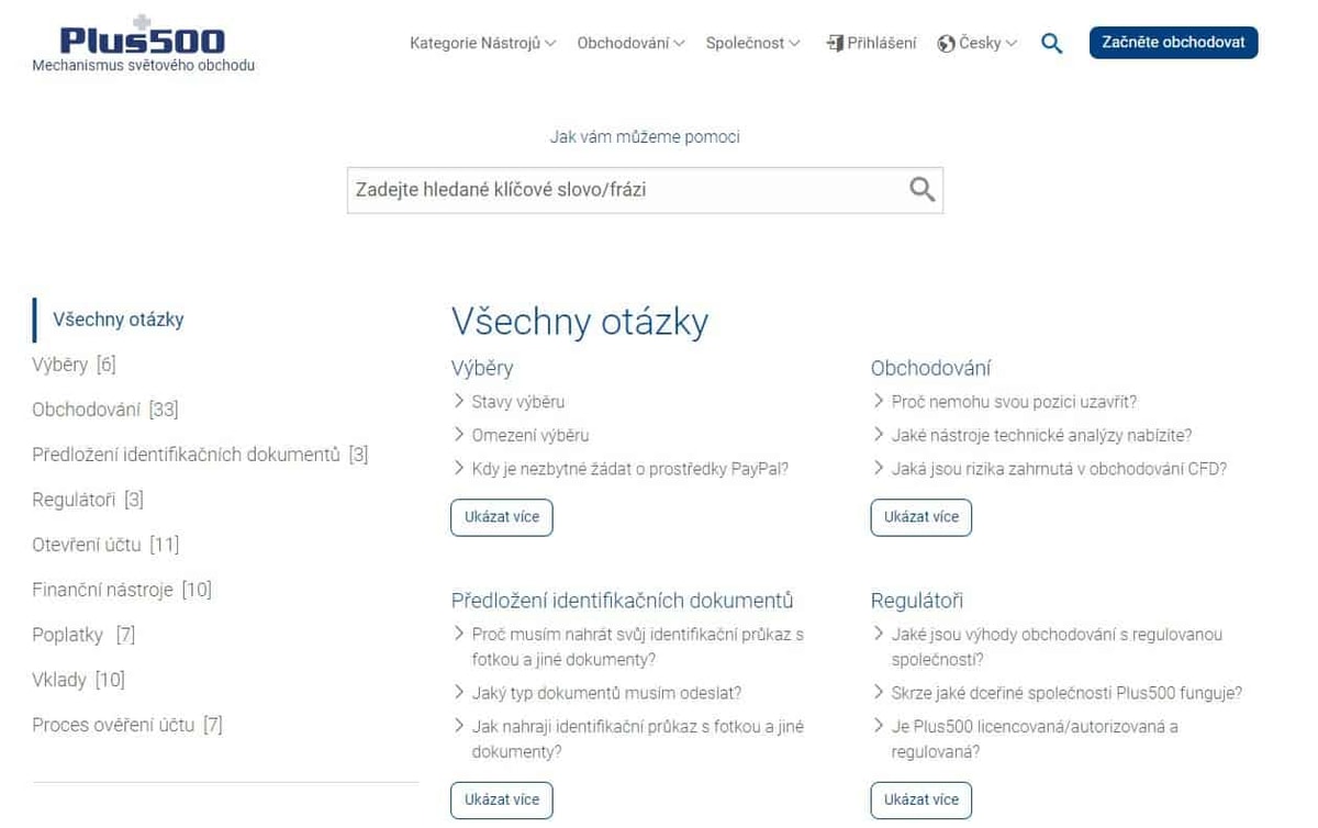 Plus500 - zákaznická podpora a vzdělávání