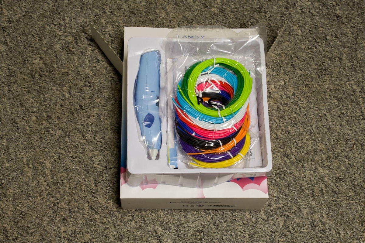 kompletní balení 3D pero LAMAX ArtKid1 3D Blue, recenze Testado