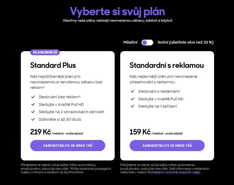 kolik stojí skyshowtime