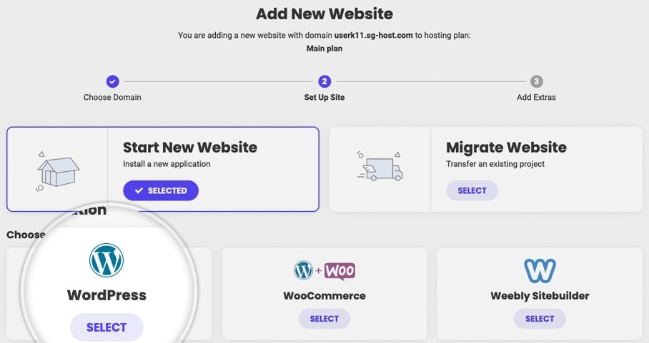 siteground začít web