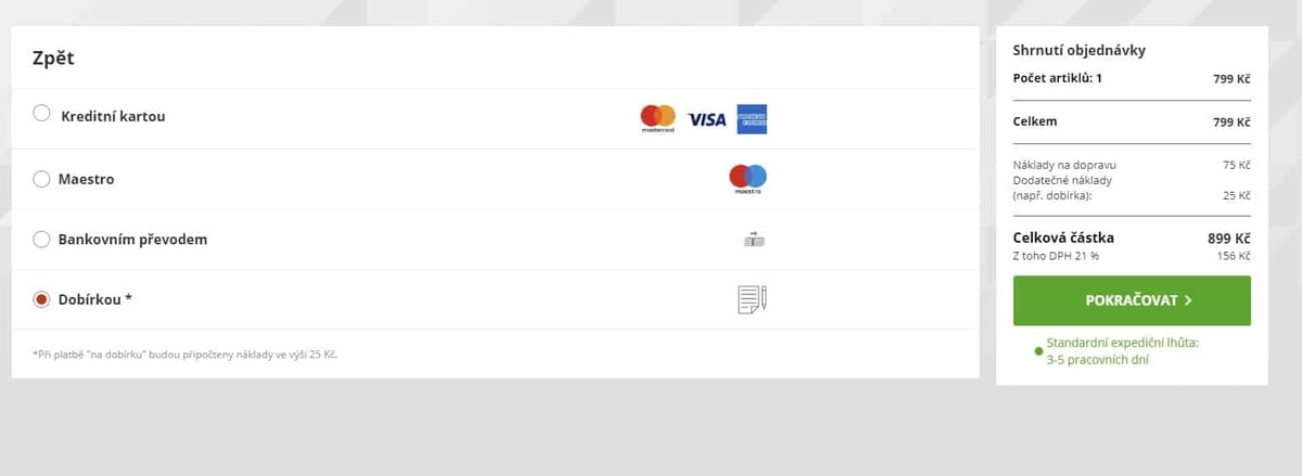 Hervis eshop - objednávka