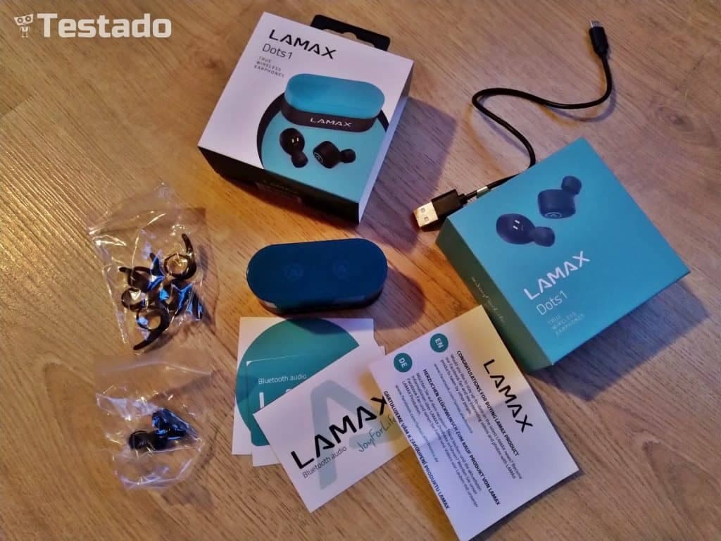 Test a recenze LAMAX Dots1 - bluetooth sluchátka - obsah balení