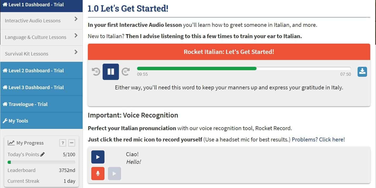 italština online Rocket Languages