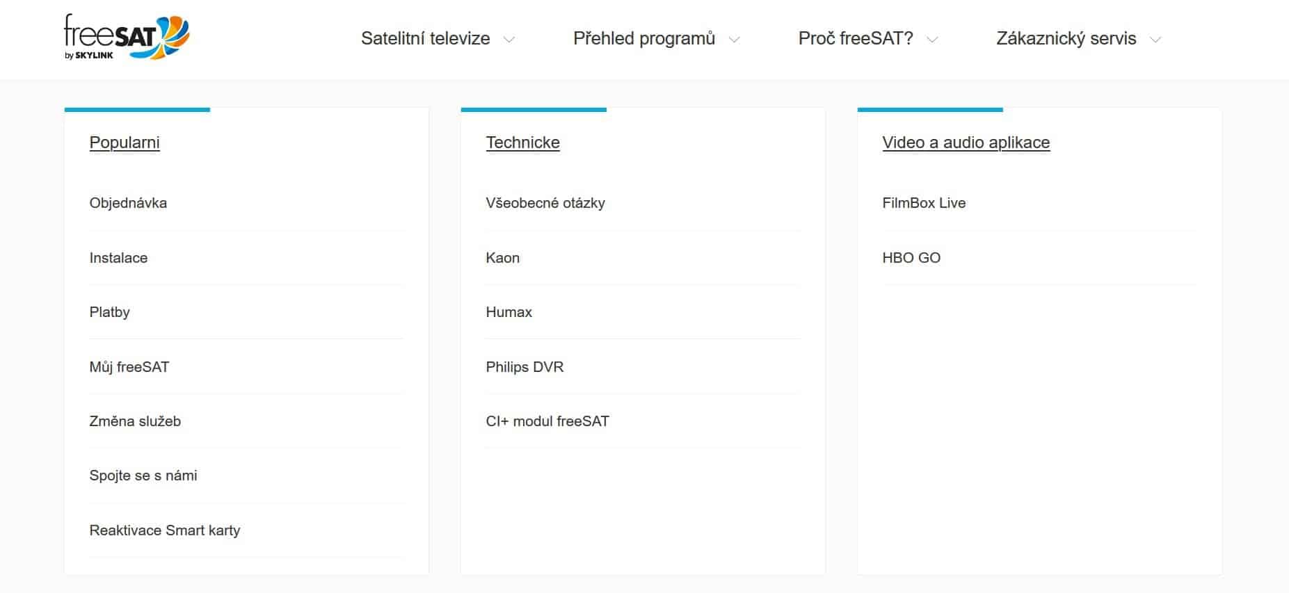 freeSAT klientský servis